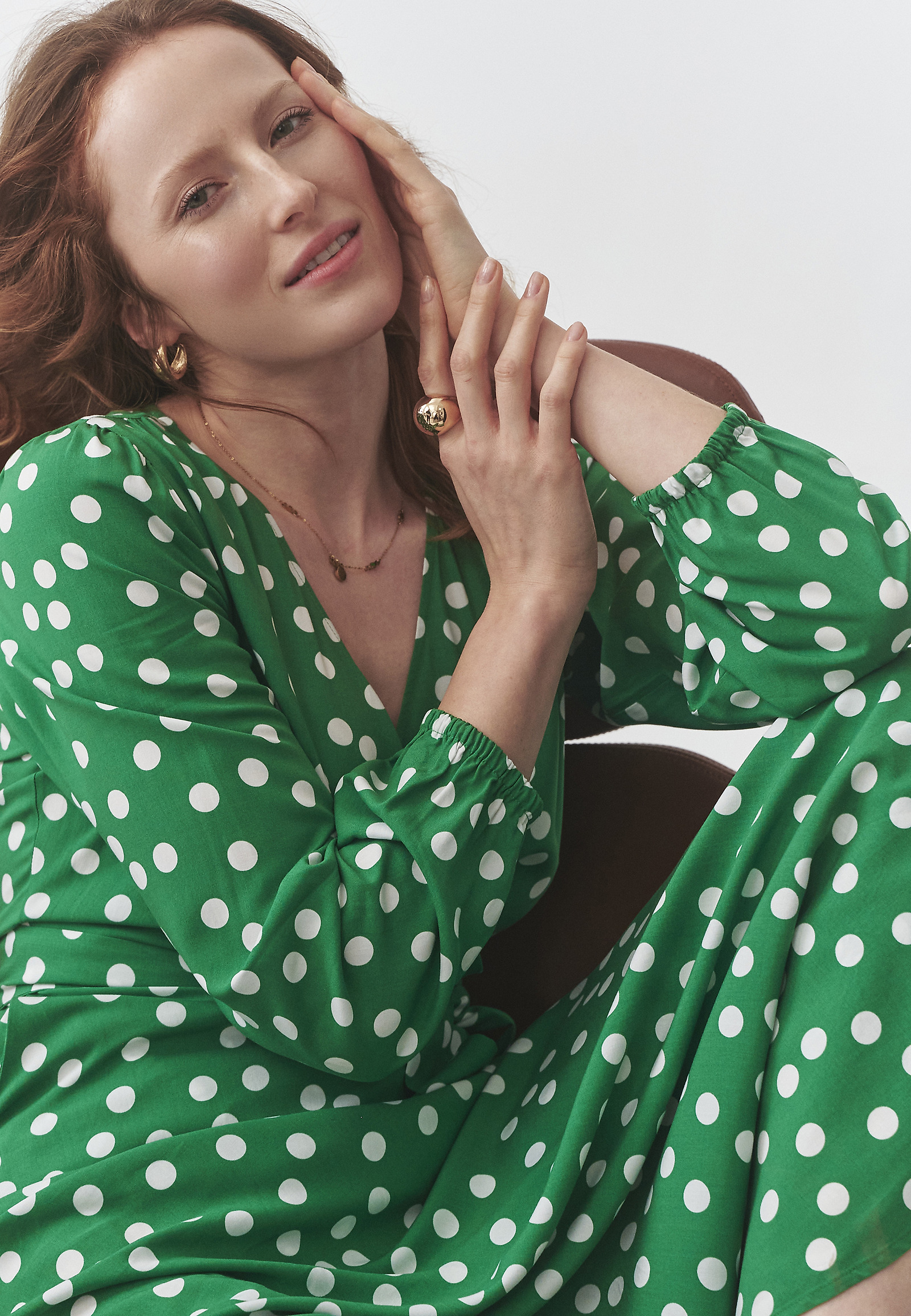 ROCHIE MAXI DIN VISCOZĂ, CU BULINE — SIA ROCHIE MAXI DIN VISCOZĂ, CU BULINE — SIA MULTICOLOR 106941