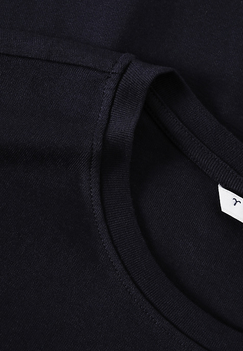COTTON SHORT SLEEVE T-SHIRT — KIRI NAVY BLUE 2