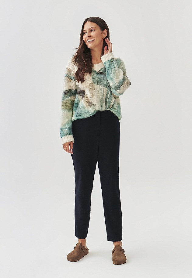 LADIES' SWEATER WITH ABSTRACT PRINT- STACY LADIES' SWEATER WITH ABSTRACT PRINT- STACY MULTIKOLOR 2