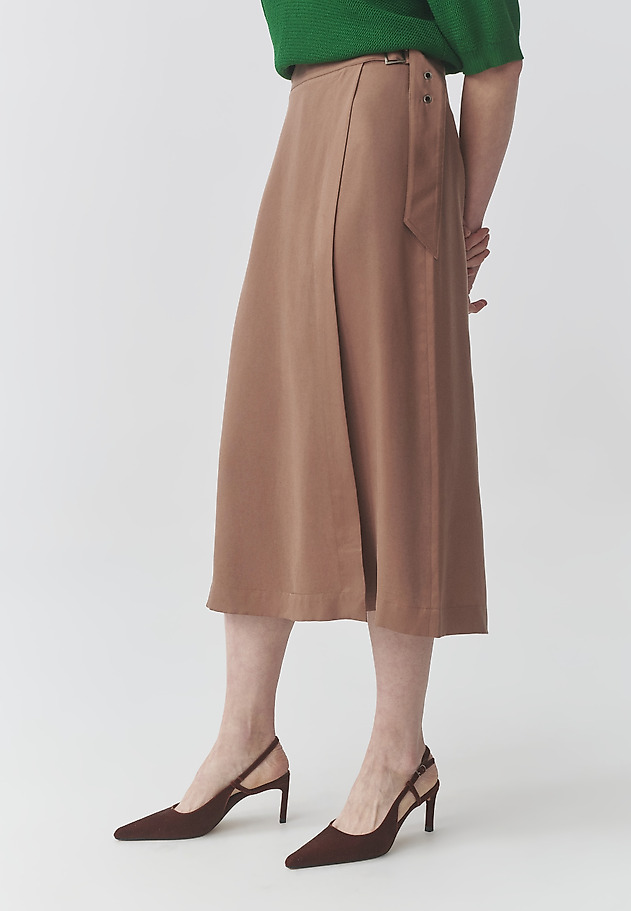 LYOCELL ENVELOPE SKIRT - SKINOS LYOCELL ENVELOPE SKIRT - SKINOS BEŻOWY 3