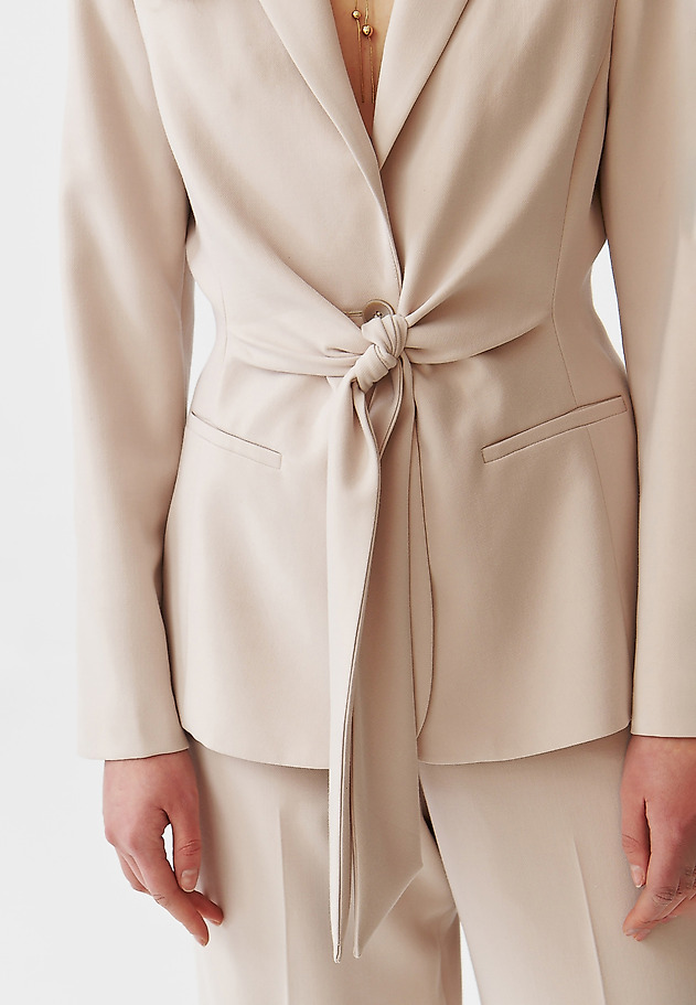 ELEGANT LADIES’ JACKET WITH MODERN BELT - KOALA ELEGANT LADIES’ JACKET WITH MODERN BELT - KOALA BEIGE 5