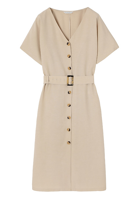 LYOCELL WOVEN DRESS - LORIA BEIGE 2