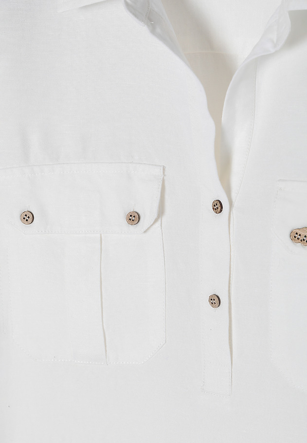 LADIES' LONG BLOUSE WITH POCKETS BALEKO LADIES' LONG BLOUSE WITH POCKETS BALEKO WHITE 7