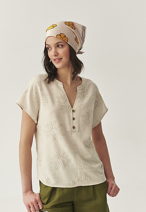 BLUZKA Z WISKOZY I LNU - SARITA BLUZKA Z WISKOZY I LNU - SARITA