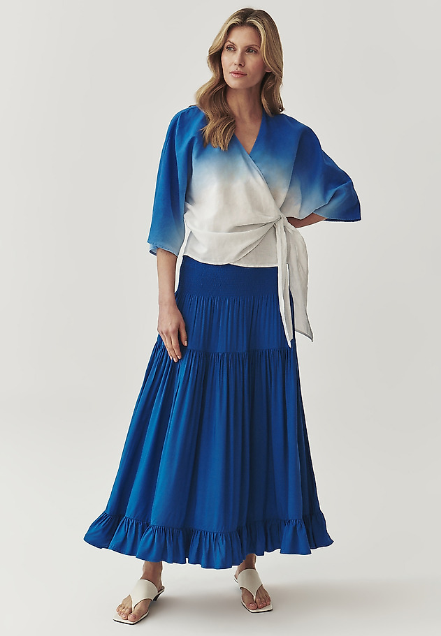 LADIES’ MAXI SKIRT WITH A FRILL - EFIA 2 LADIES’ MAXI SKIRT WITH A FRILL - EFIA 2 NIEBIESKI 1