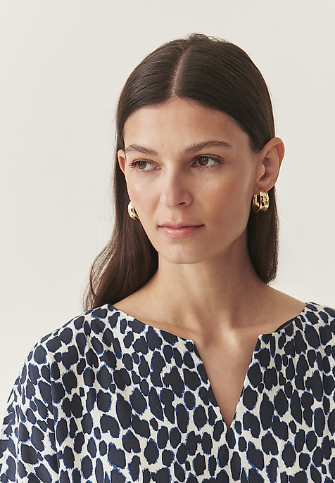PATTERNED DRESS IN LENZING™ ECOVERO™ VISCOSE - OWERITA BLUE 2