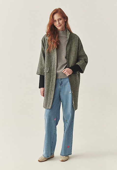 LOOSE WOOL COAT - IWANA GREY 2