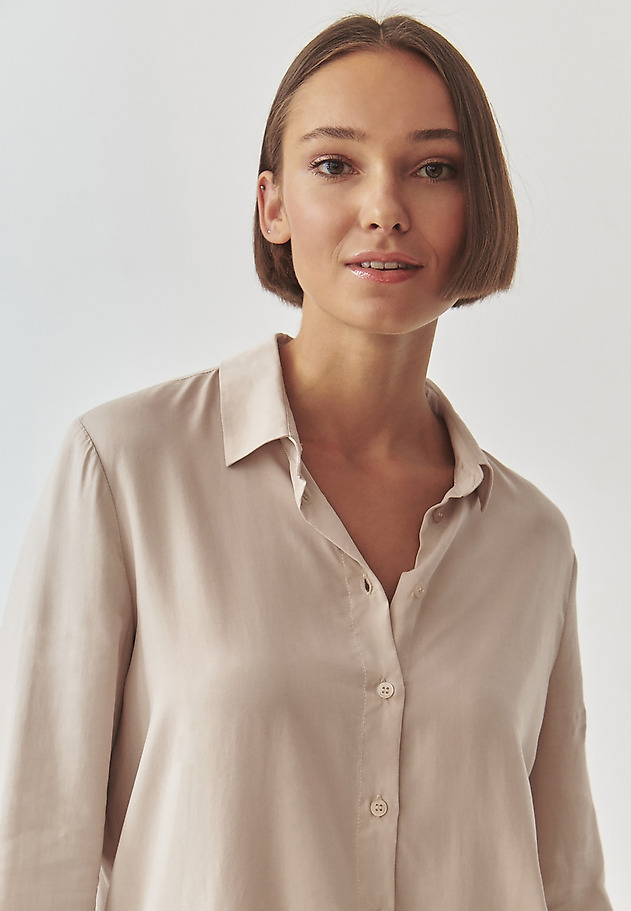 LADIES' FABRIC SHIRT WITH COLLAR - PRECJONA 1 LADIES' FABRIC SHIRT WITH COLLAR - PRECJONA 1 BEŻOWY 4