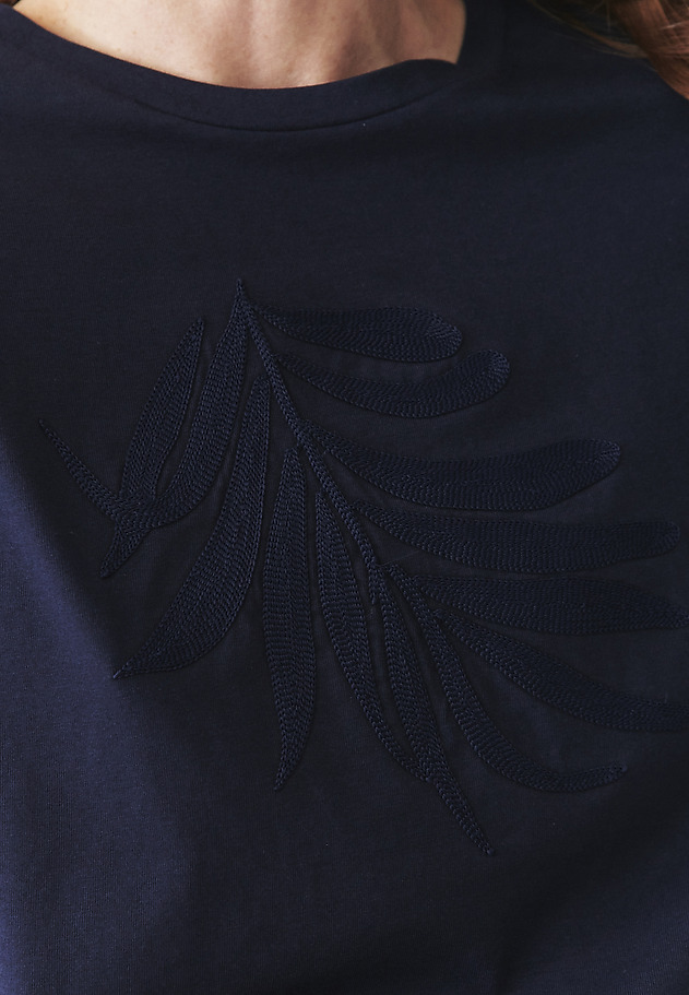 COTTON T-SHIRT WITH EMBROIDERY - MALATI 1 COTTON T-SHIRT WITH EMBROIDERY - MALATI 1 NIEBIESKI 5