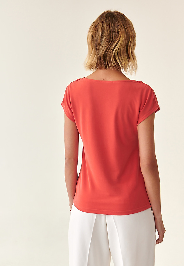 LADIES' BLOUSE WITH WATER-LIKE NECKLINE AFRA LADIES' BLOUSE WITH WATER-LIKE NECKLINE AFRA ORANGE 4