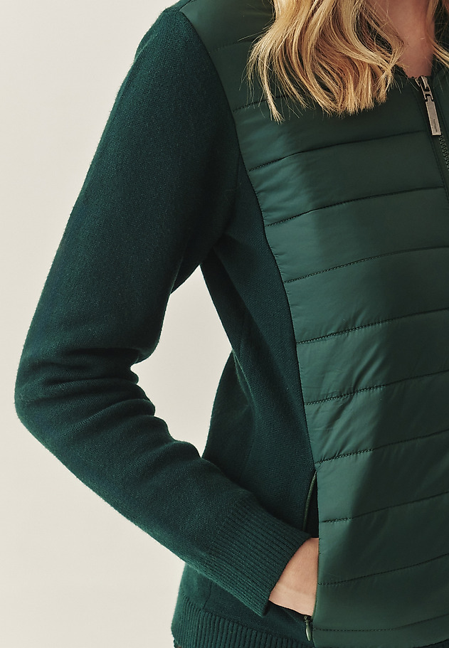 LADIES' JUMPER WITH QUILTED FRONT - KADEKO LADIES' JUMPER WITH QUILTED FRONT - KADEKO GREEN 9