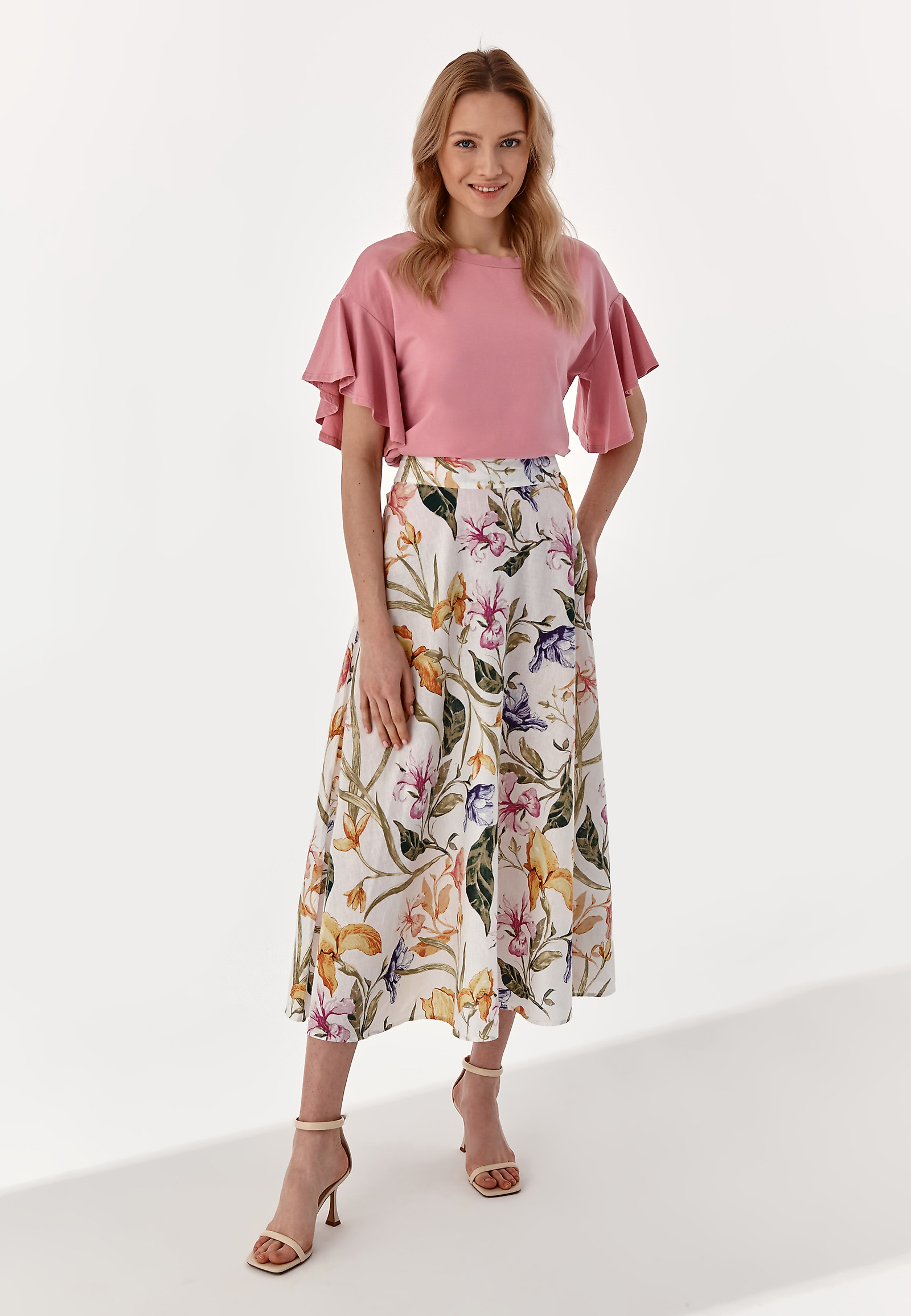 BLUZKA DAMSKA Z FALBANAMI GORGIA BLUZKA DAMSKA Z FALBANAMI GORGIA RÓŻOWY 77900