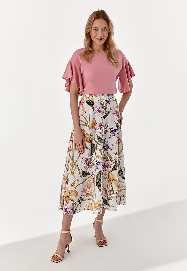 BLUZKA DAMSKA Z FALBANAMI GORGIA BLUZKA DAMSKA Z FALBANAMI GORGIA RÓŻOWY 3