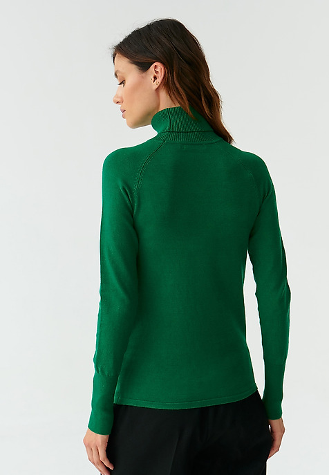 CLASSIC LADIES’ SWEATER WITH A TURTLENECK NEKOKI 1 GREEN 2