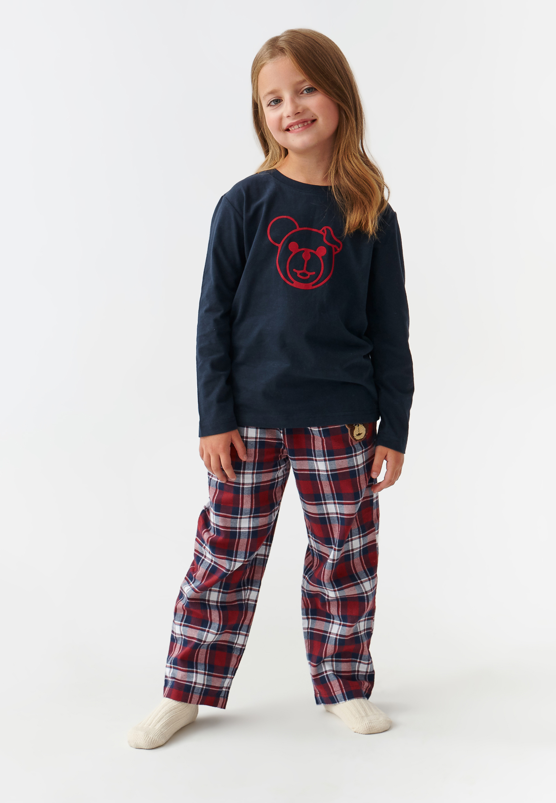 PIŻAMA DZIECIĘCA TKANINOWO - DZIANINOWA Z MISIEM USZATKIEM PAULO KIDS MULTIKOLOR 2