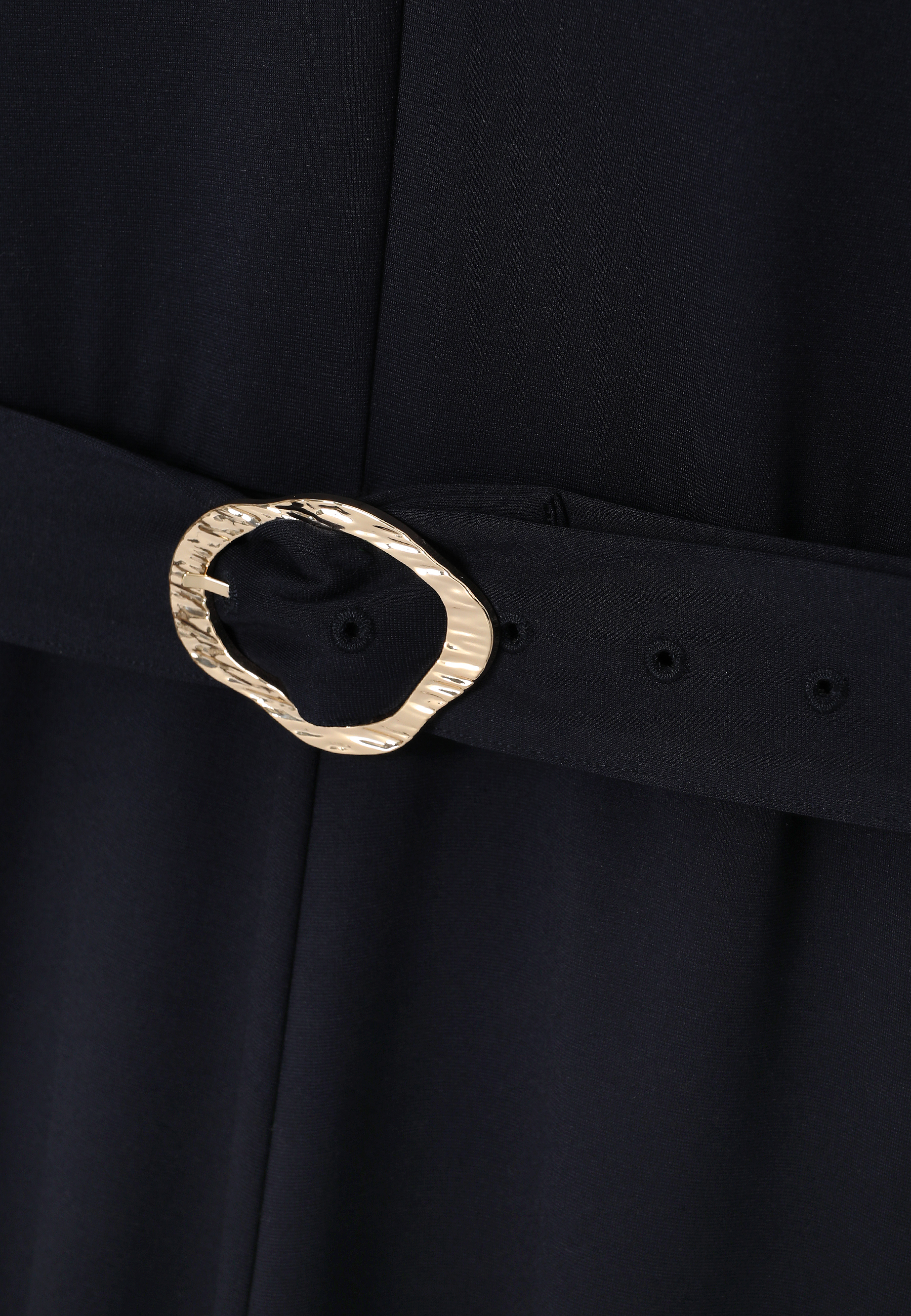 SUKIENKA MIDI Z PASKIEM - BOMI GRANATOWY 2