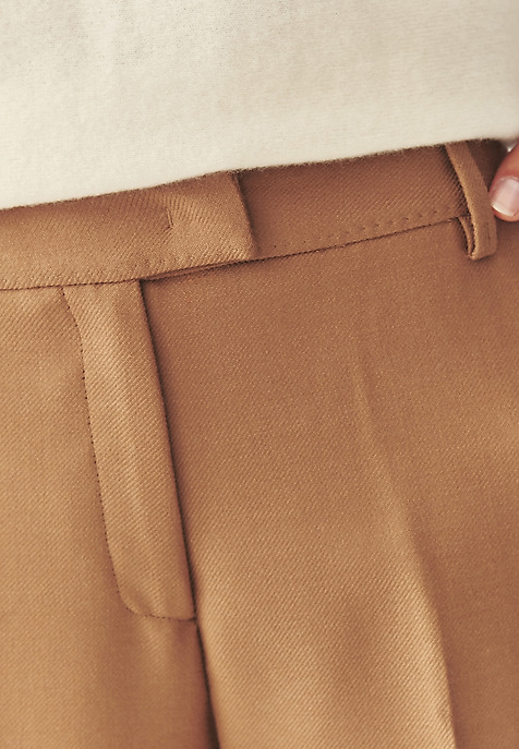 WEŁNIANE SPODNIE GARNITUROWE - ZARIANA 2 BRĄZOWY 2