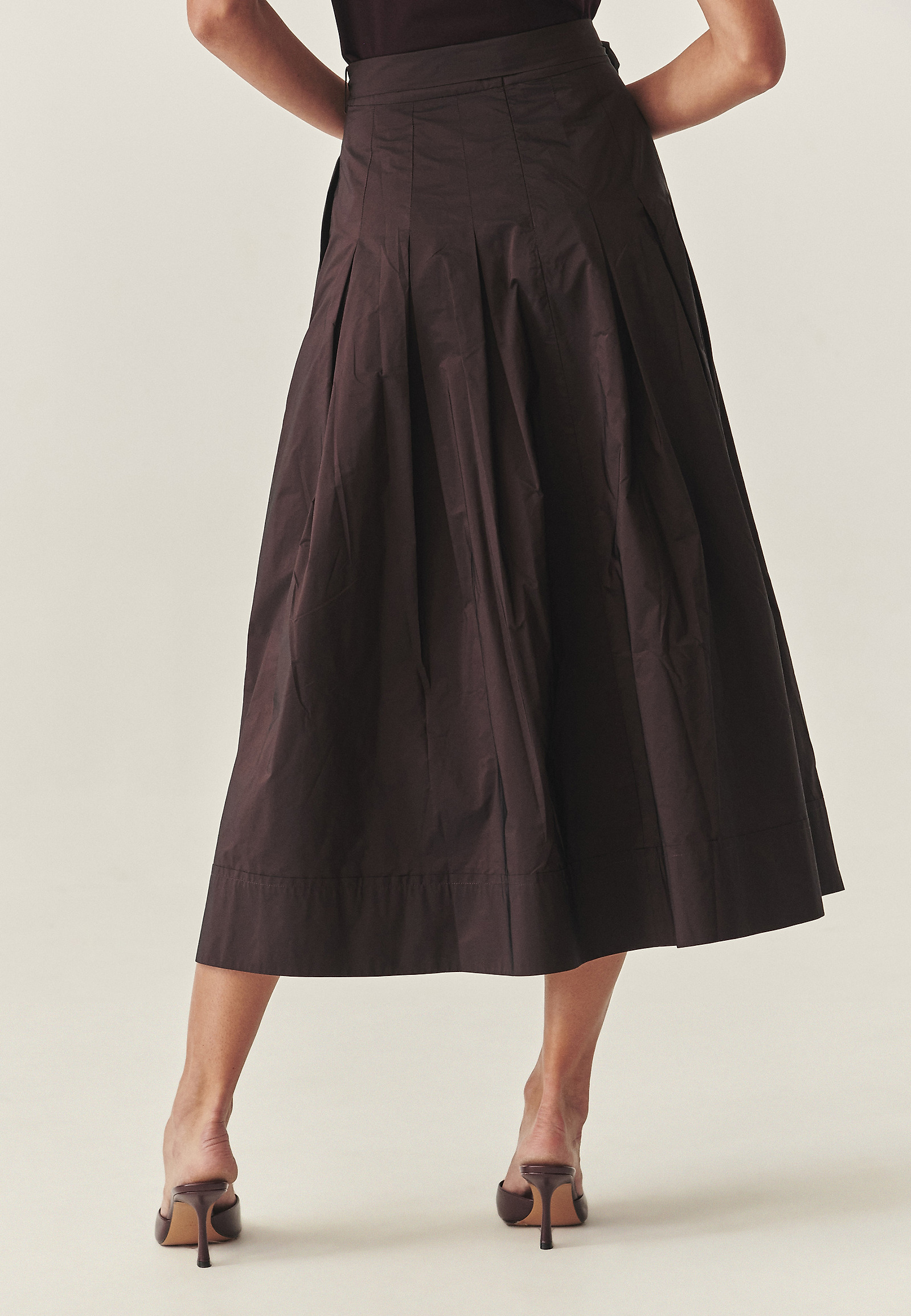 GLAMOROUS SKIRT WITH A BELT AT THE WAIST - TAFTANI GLAMOROUS SKIRT WITH A BELT AT THE WAIST - TAFTANI RED 118398