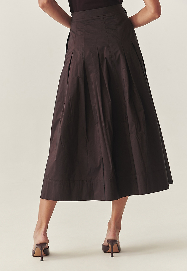 GLAMOROUS SKIRT WITH A BELT AT THE WAIST - TAFTANI GLAMOROUS SKIRT WITH A BELT AT THE WAIST - TAFTANI RED 4