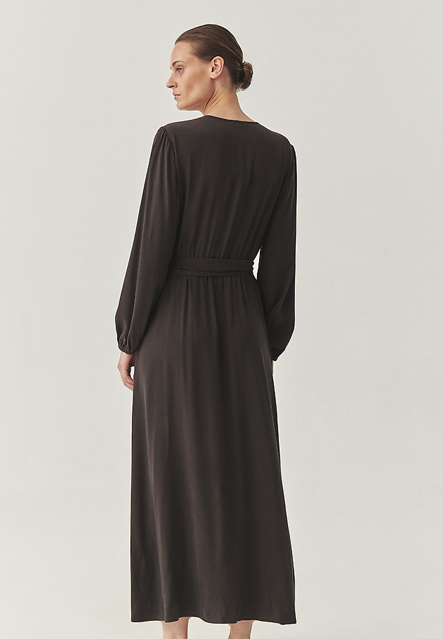 FABRIC DRESS WITH LYOCELL - OSIA FABRIC DRESS WITH LYOCELL - OSIA BROWN 4