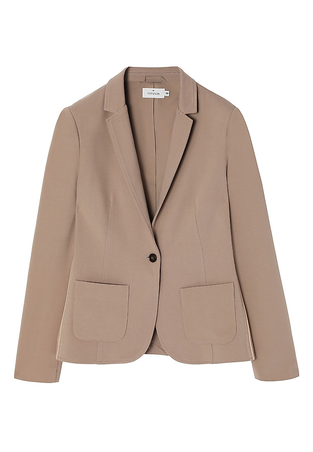 LADIES’ SINGLE-BREASTED BLAZER WITH DECORATIVE PIPING - DEDERI LADIES’ SINGLE-BREASTED BLAZER WITH DECORATIVE PIPING - DEDERI BEŻOWY 7