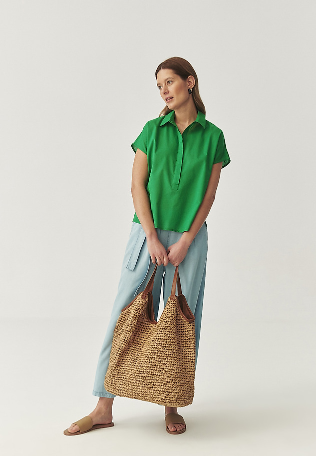BLUZĂ DIN BUMBAC CU COLOR - LENTILA BLUZĂ DIN BUMBAC CU COLOR - LENTILA VERDE 4