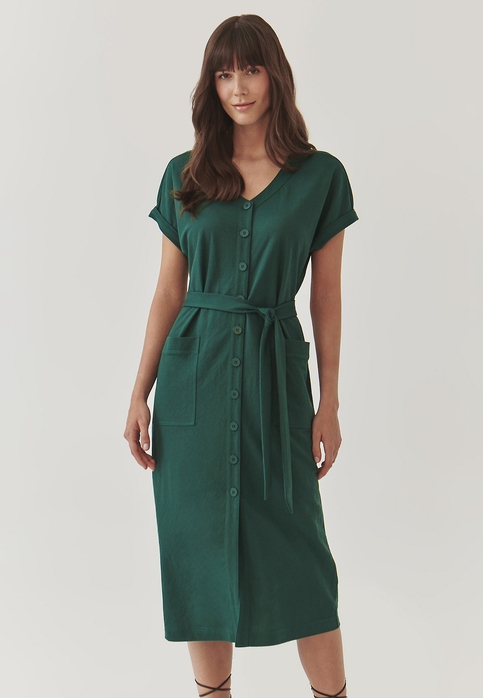 ÚPLETOVÉ KOŠILOVÉ ŠATY - WANKARMI ÚPLETOVÉ KOŠILOVÉ ŠATY - WANKARMI ZELENÁ 98636