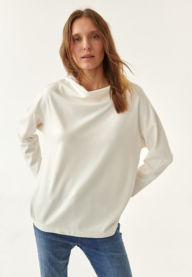 LOW-CUT LADIES' SWEATSHIRT KONCZI LOW-CUT LADIES' SWEATSHIRT KONCZI ECRU 7