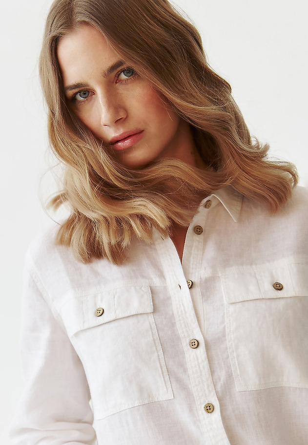 BREATHABLE LADIES’ LINEN SHIRT - SAKIMA BREATHABLE LADIES’ LINEN SHIRT - SAKIMA WHITE 3