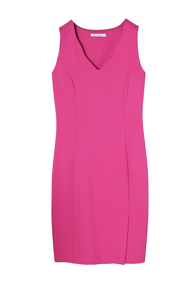 LADIES’ PENCIL DRESS WITH A FRONT SLIT - HAGA LADIES’ PENCIL DRESS WITH A FRONT SLIT - HAGA RÓŻOWY 5