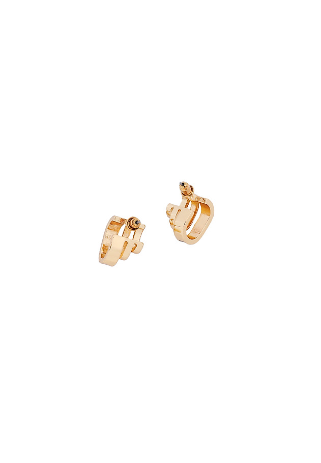ASYMMETRIC EARRINGS WITH BLACK ACCENT — SPLOTI ASYMMETRIC EARRINGS WITH BLACK ACCENT — SPLOTI GOLD 4