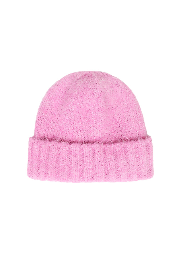 KNITTED BEANIE WITH ROLLED-UP HEM — HANNA KNITTED BEANIE WITH ROLLED-UP HEM — HANNA RÓŻOWY 1