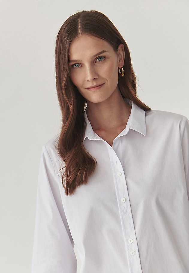 CLASSIC LADIES’ SHIRT WITH LONG SLEEVES AND WIDE CUFFS - ELIKO CLASSIC LADIES’ SHIRT WITH LONG SLEEVES AND WIDE CUFFS - ELIKO BIAŁY 5