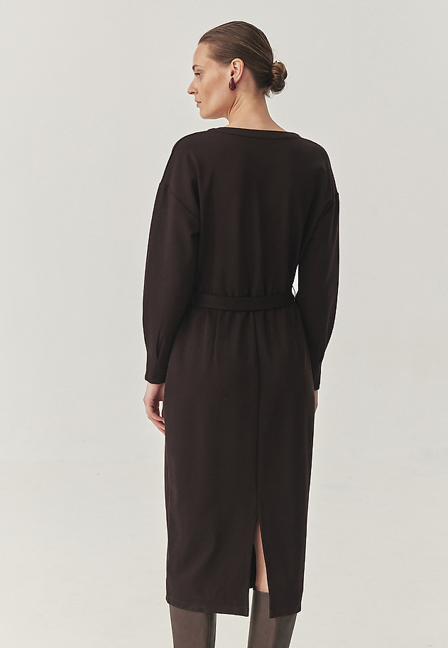 CLASSIC MIDI DRESS WITH BELT - VESSTA 1 CLASSIC MIDI DRESS WITH BELT - VESSTA 1 BROWN 3