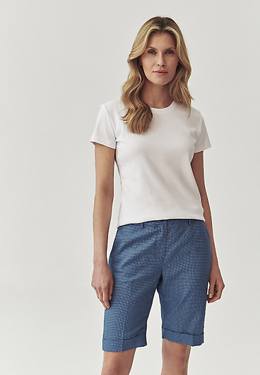 LNIANE SZORTY DAMSKIE W DROBNE KROPKI - TEGI LNIANE SZORTY DAMSKIE W DROBNE KROPKI - TEGI