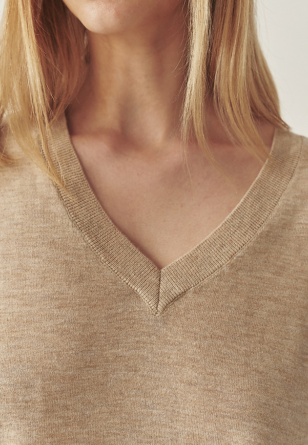 FITTED JUMPER WITH WOOL -TESS FITTED JUMPER WITH WOOL -TESS BEIGE 5