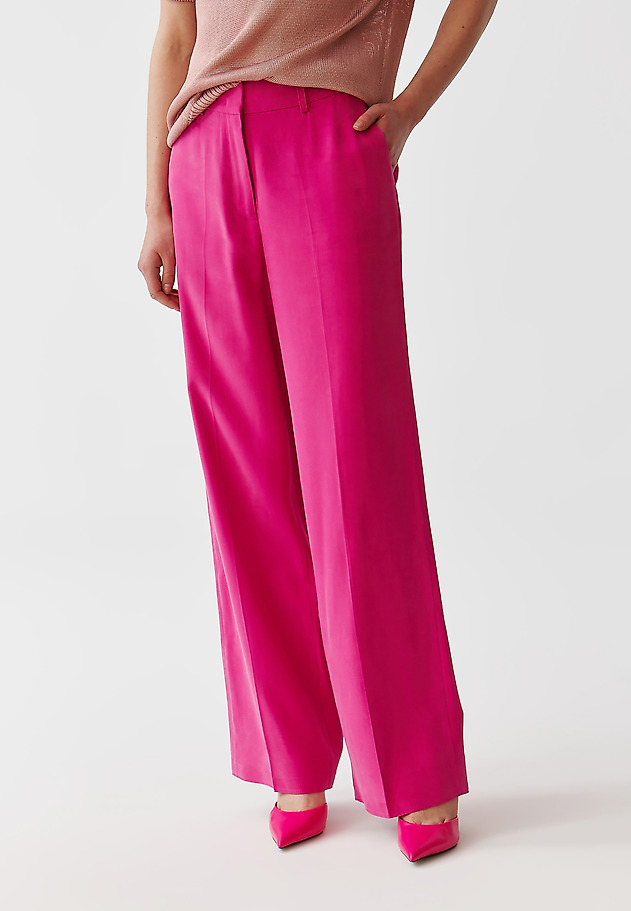 LADIES’ CUFFED WIDE LEG TROUSERS - MASDA 2 LADIES’ CUFFED WIDE LEG TROUSERS - MASDA 2 RÓŻOWY 2