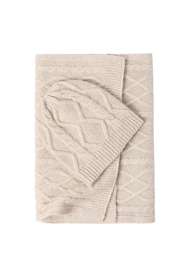 KNITTED CAP WITH STRUCTURED PATTERN — FIGISA KNITTED CAP WITH STRUCTURED PATTERN — FIGISA BEŻOWY 3
