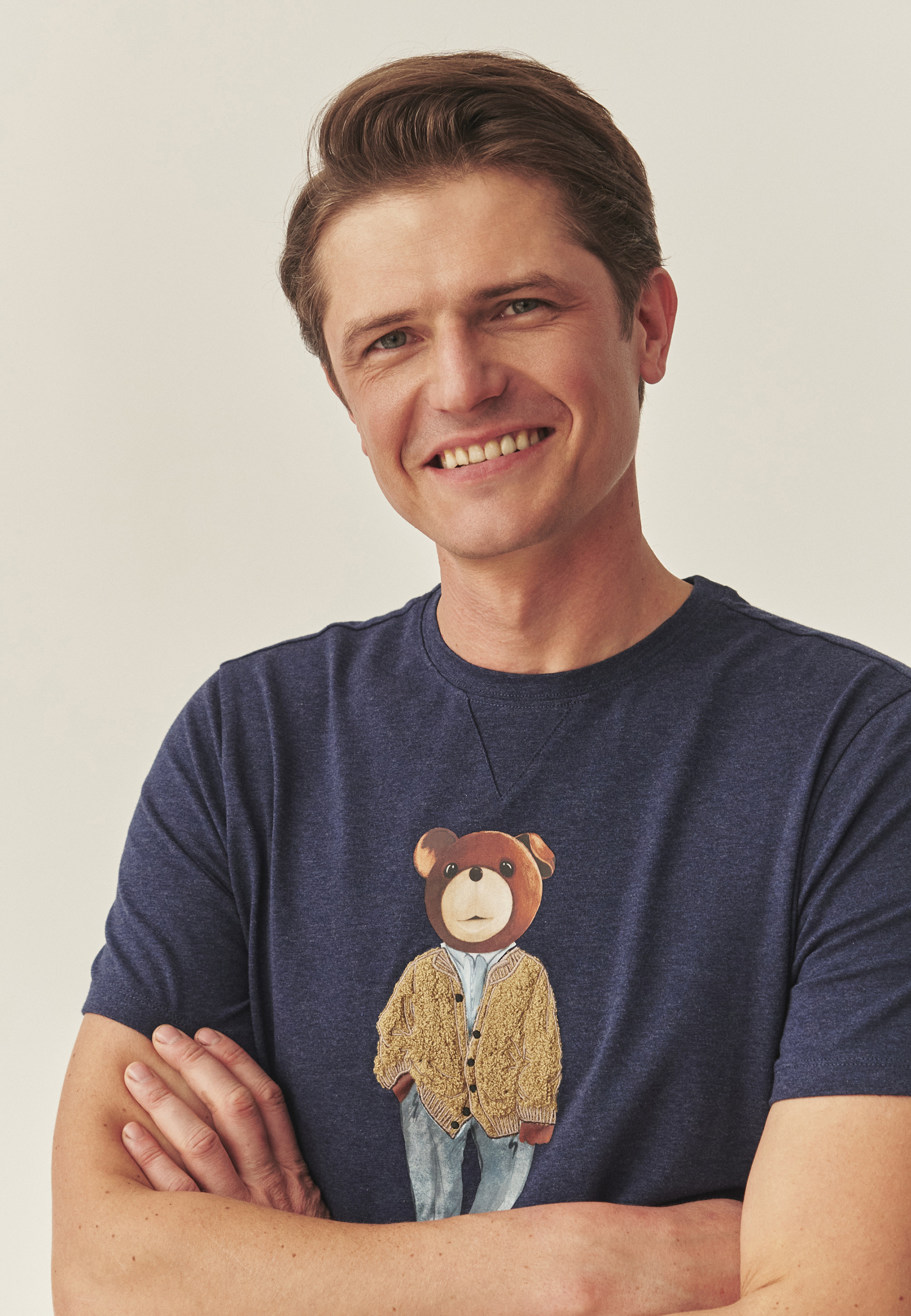 KLASYCZNY T-SHIRT Z BAJKOWYM WZOREM - FRANKO GRANATOWY 2