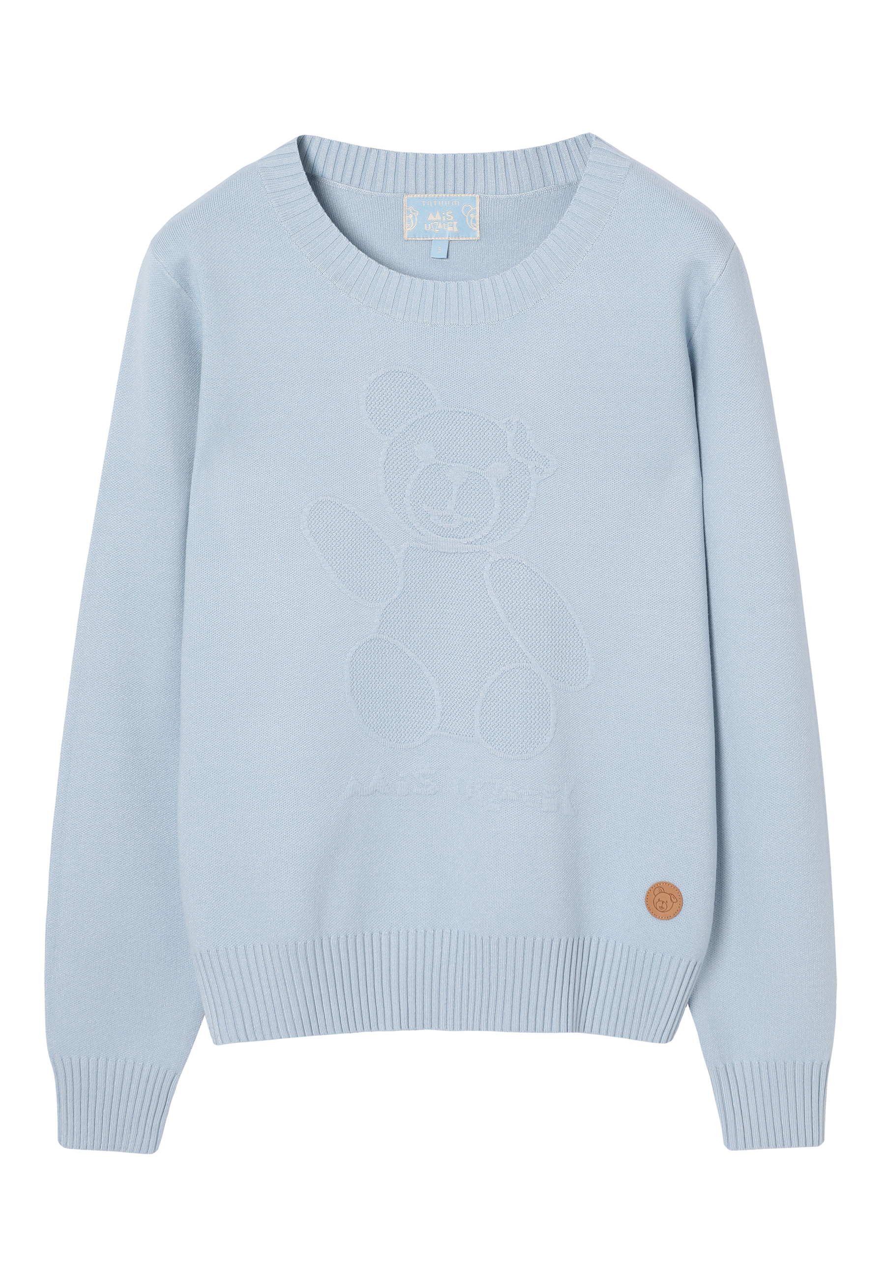 CASUALOWY SWETER Z MISIEM USZATKIEM - CLOUDY NIEBIESKI 2