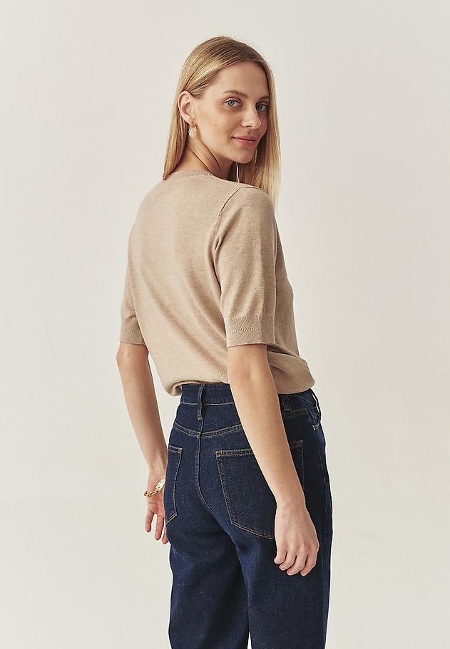 CLASSIC BLOUSE IN AIRY YARN - ALIWI CLASSIC BLOUSE IN AIRY YARN - ALIWI BEIGE 2