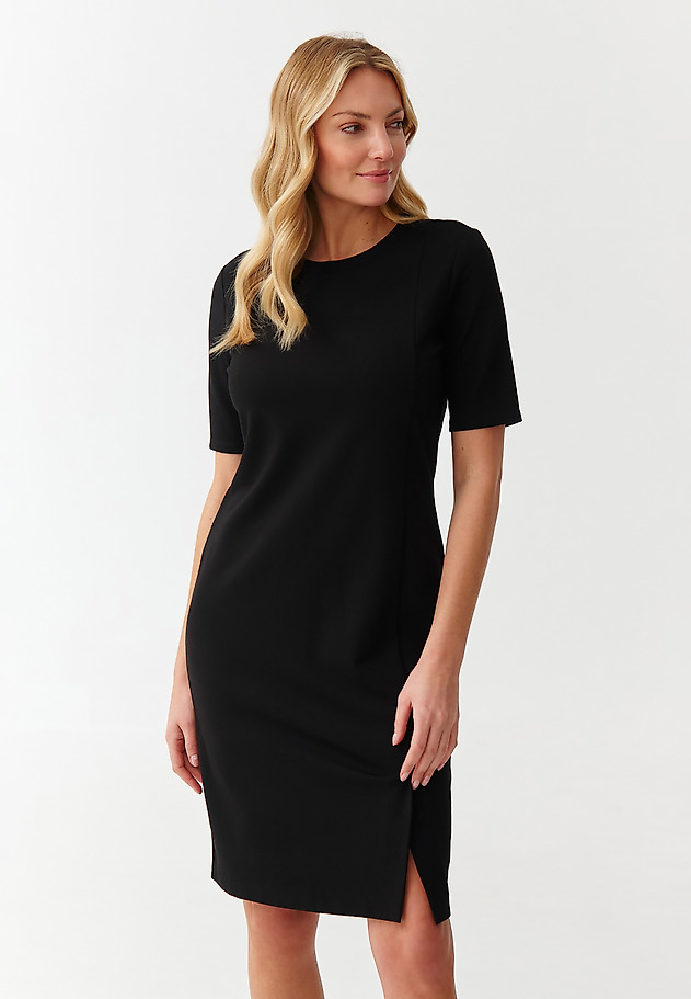 LADIES’ PENCIL DRESS WITH DECORATIVE SLIT - KIO LADIES’ PENCIL DRESS WITH DECORATIVE SLIT - KIO BLACK 1