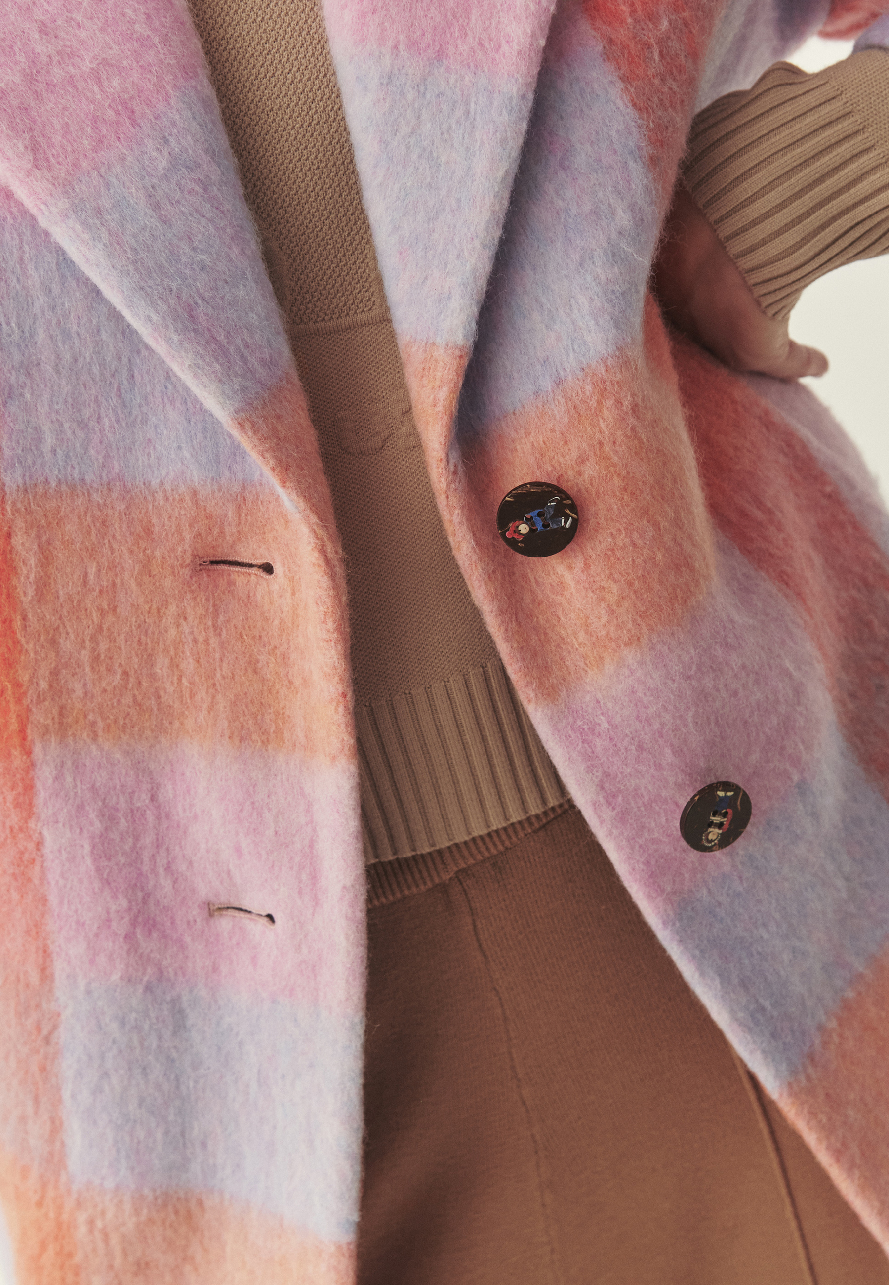 KOLOROWY PŁASZCZ Z WEŁNĄ - MISIOLA MULTIKOLOR 2