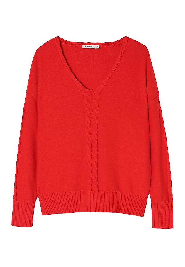 LADIES’ SWEATER WITH V-SHAPE NECKLINE POLI LADIES’ SWEATER WITH V-SHAPE NECKLINE POLI POMARAŃCZOWY 7