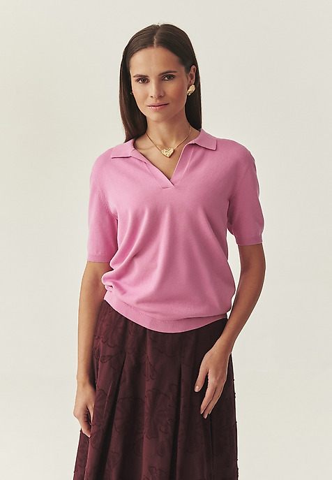 SWETROWA BLUZKA O KROJU POLO - LORIAN SWETROWA BLUZKA O KROJU POLO - LORIAN