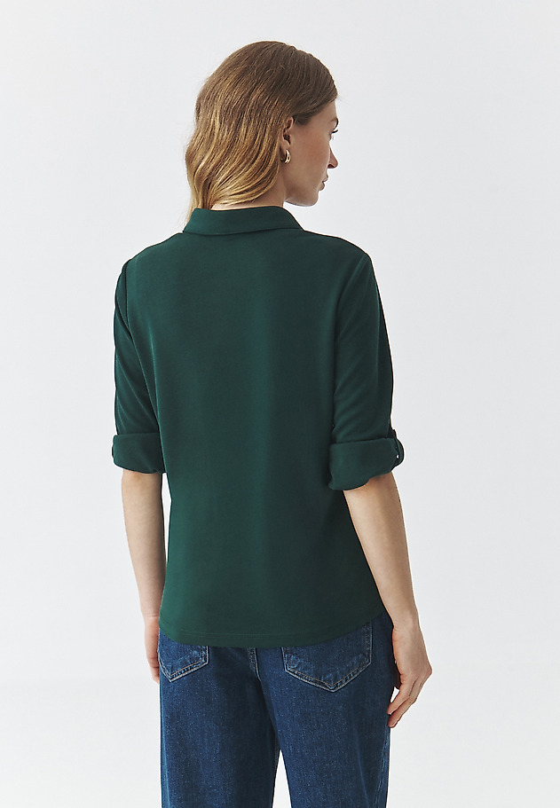 ŽENSKA PLETENA BLUZA Z NASTAVLJIVIMI ROKAVI - FLEA ŽENSKA PLETENA BLUZA Z NASTAVLJIVIMI ROKAVI - FLEA ZELENA 3