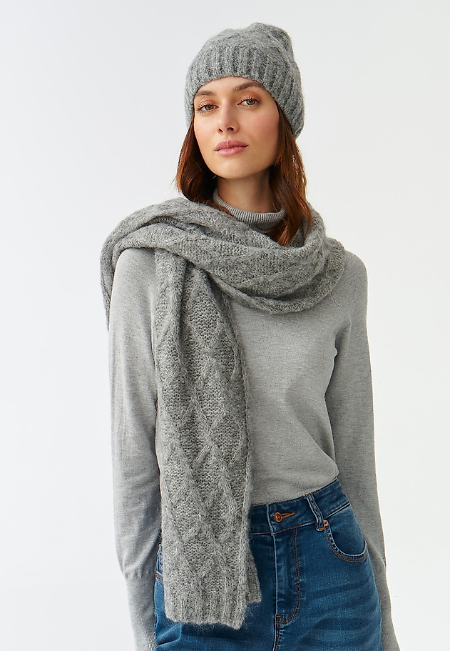 FULAR DE DAMĂ, DIN TRICOT BRIFIL FULAR DE DAMĂ, DIN TRICOT BRIFIL GRI 1