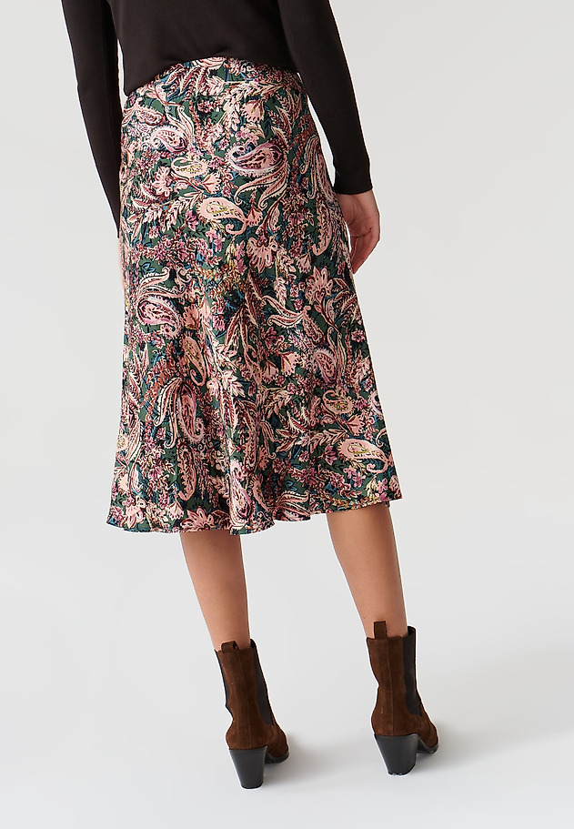 WZORZYSTA SPÓDNICA DAMSKA Z SATYNY WISKOZOWEJ SATINI WZORZYSTA SPÓDNICA DAMSKA Z SATYNY WISKOZOWEJ SATINI MULTIKOLOR 3