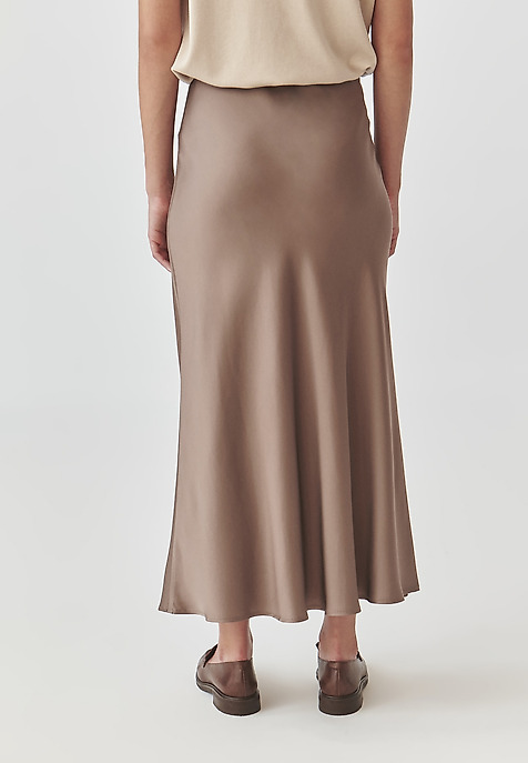 LONG LADIES’ SATIN SKIRT - SATINOLA 1 BEIGE 2