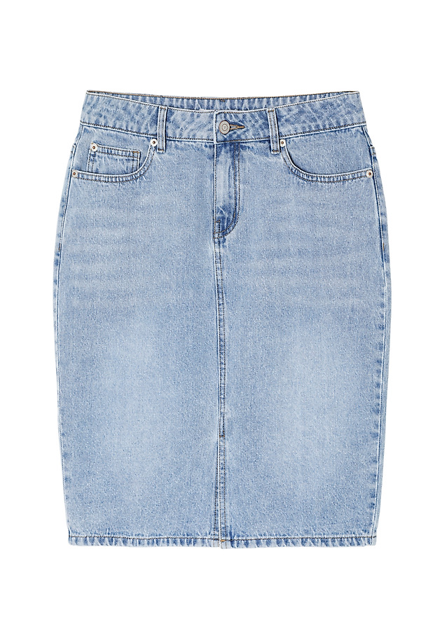 DENIM SKIRT WITH PLEATS — EWI DENIM SKIRT WITH PLEATS — EWI NIEBIESKI 8